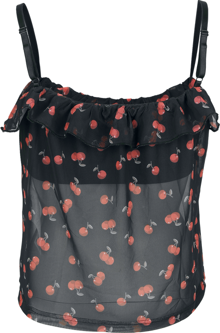 Top Rockabilly de Pussy Deluxe - Sweet Cherries - S à XXL - pour Femme - noir - Pussy Deluxe - View 2