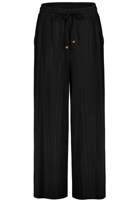 Pantalon en toile  de Authentic Style - JERSEY PLISSEE TROUSERS - S à XL - pour Femme - noir - Authentic Style