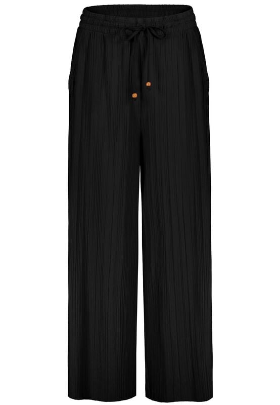 Pantalon en toile  de Authentic Style - JERSEY PLISSEE TROUSERS - S à XL - pour Femme - noir - Authentic Style