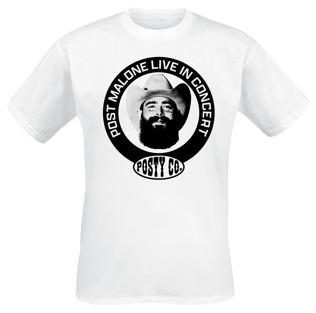 T-Shirt Manches courtes  de Post Malone - Live In Concert Photo - S à 3XL - pour Homme - blanc - Post Malone