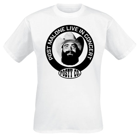 T-Shirt Manches courtes  de Post Malone - Live In Concert Photo - S à 3XL - pour Homme - blanc - Post Malone