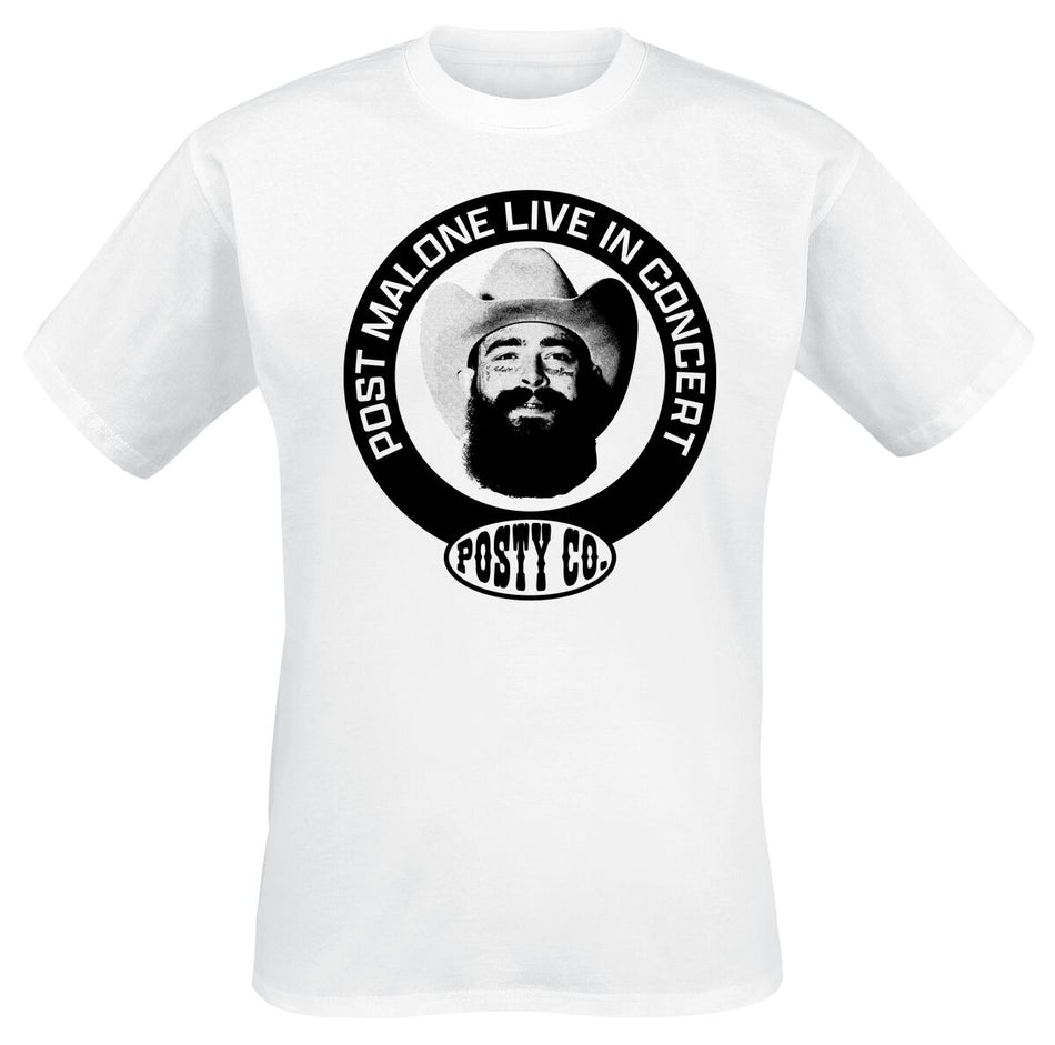 T-Shirt Manches courtes  de Post Malone - Live In Concert Photo - S à 3XL - pour Homme - blanc - Post Malone