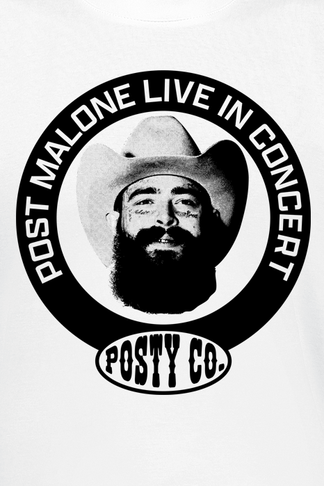 T-Shirt Manches courtes  de Post Malone - Live In Concert Photo - S à 3XL - pour Homme - blanc - Post Malone - View 2