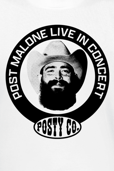 T-Shirt Manches courtes  de Post Malone - Live In Concert Photo - S à 3XL - pour Homme - blanc - Post Malone - View 2