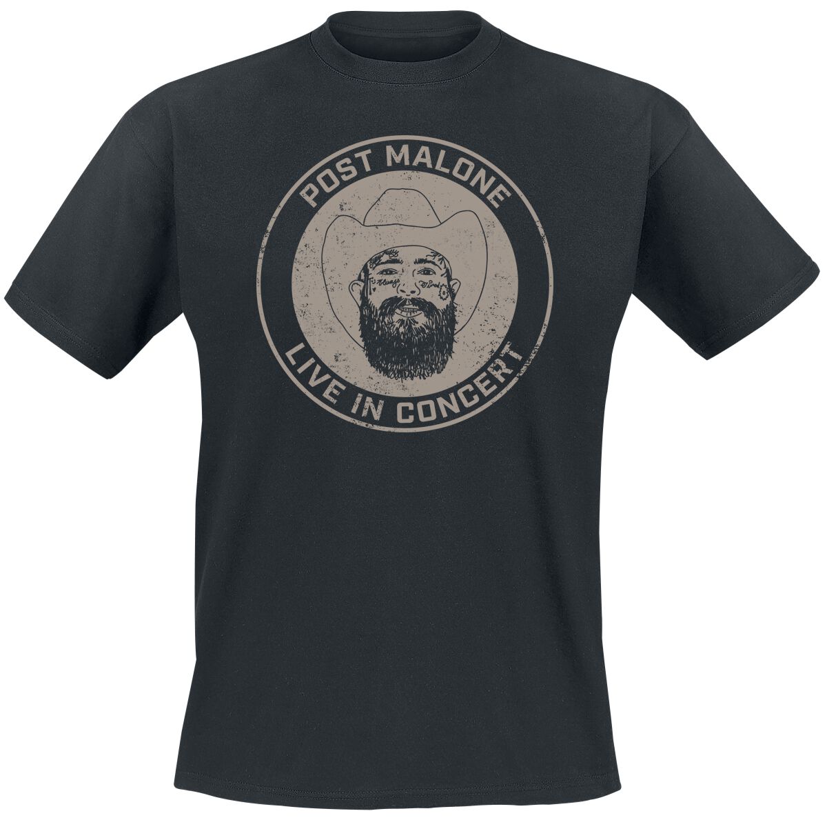 T-Shirt Manches courtes  de Post Malone - Live In Concert Sketch - S à 3XL - pour Homme - noir - Post Malone