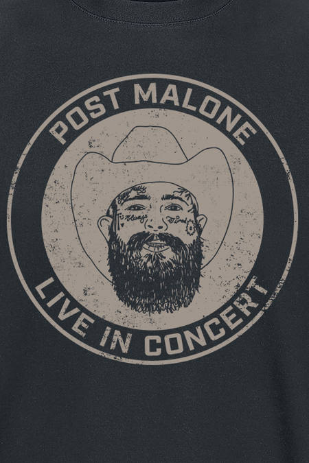 T-Shirt Manches courtes  de Post Malone - Live In Concert Sketch - S à 3XL - pour Homme - noir - Post Malone - View 2