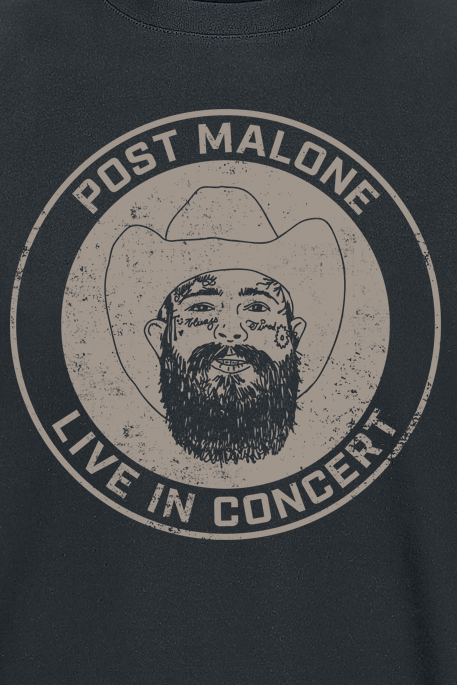 T-Shirt Manches courtes  de Post Malone - Live In Concert Sketch - S à 3XL - pour Homme - noir - Post Malone - View 2