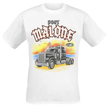 T-Shirt Manches courtes  de Post Malone - Sunset Truck - S à 3XL - pour Homme - blanc - Post Malone