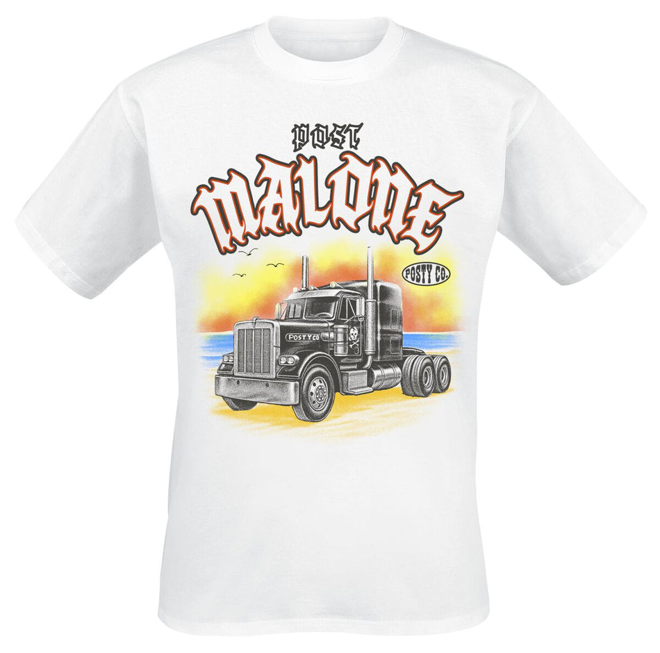 T-Shirt Manches courtes  de Post Malone - Sunset Truck - S à 3XL - pour Homme - blanc - Post Malone