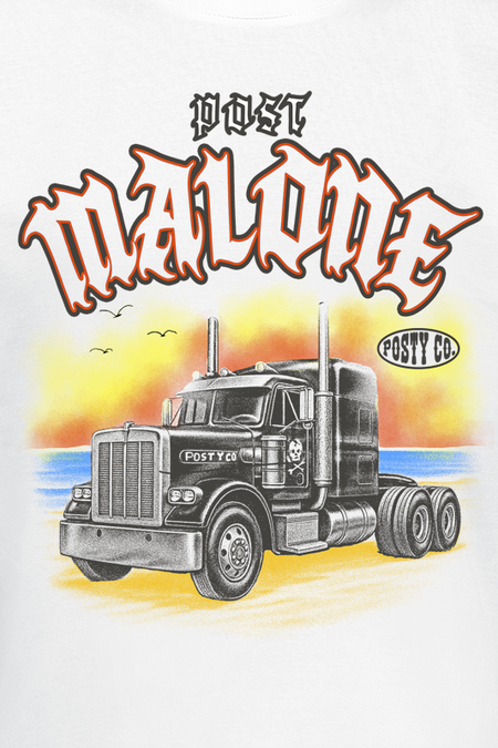 T-Shirt Manches courtes  de Post Malone - Sunset Truck - S à 3XL - pour Homme - blanc - Post Malone - View 2