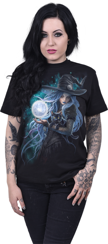 T-Shirt Manches courtes  de Spiral - Mystic Moon - T-Shirt - S à XXL - pour Unisexe - noir - Spiral - View 2