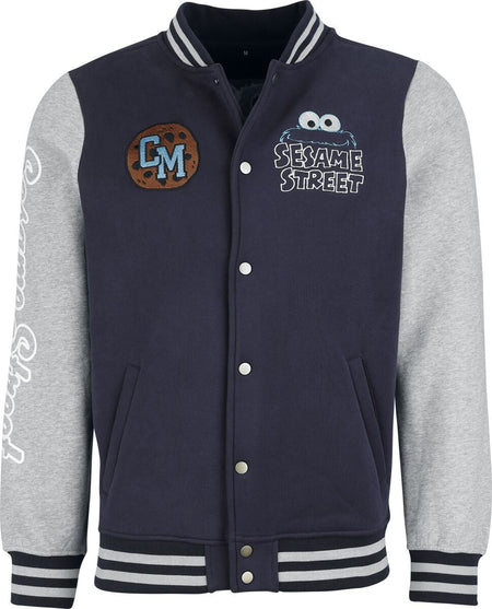Veste Varsity  de Sesame Street - Macaron Le Glouton - S à 4XL - pour Homme - multicolore - Sesame Street