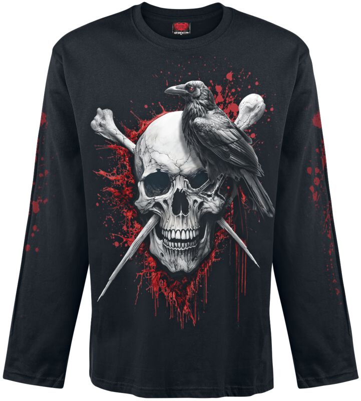T-shirt manches longues  de Spiral - Death Raven - Haut Manches Longues - M à XXL - pour Homme - noir - Spiral
