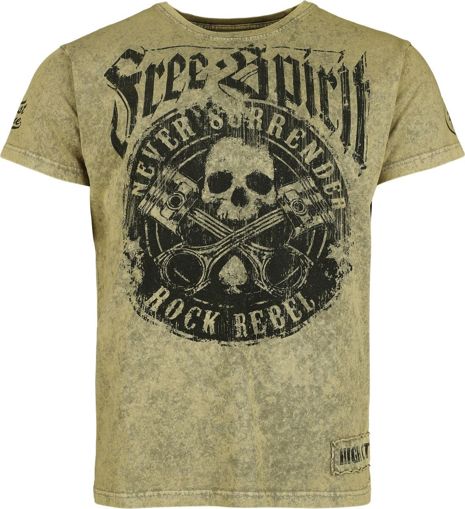 T-Shirt Manches courtes  de Rock Rebel by EMP - Free Spirit - T-Shirt - S à XXL - pour Homme - jaune - Rock Rebel by EMP