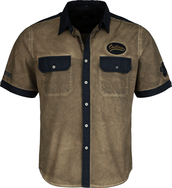 Chemise manches courtes  de Rock Rebel by EMP - Free Spirit - Chemise - S à XXL - pour Homme - kaki - Rock Rebel by EMP - View 2