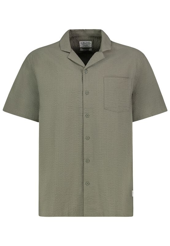 Chemise manches courtes  de Authentic Style - SEERSUCKER RESORT SHIRT - S à XXL - pour Homme - olive - Authentic Style