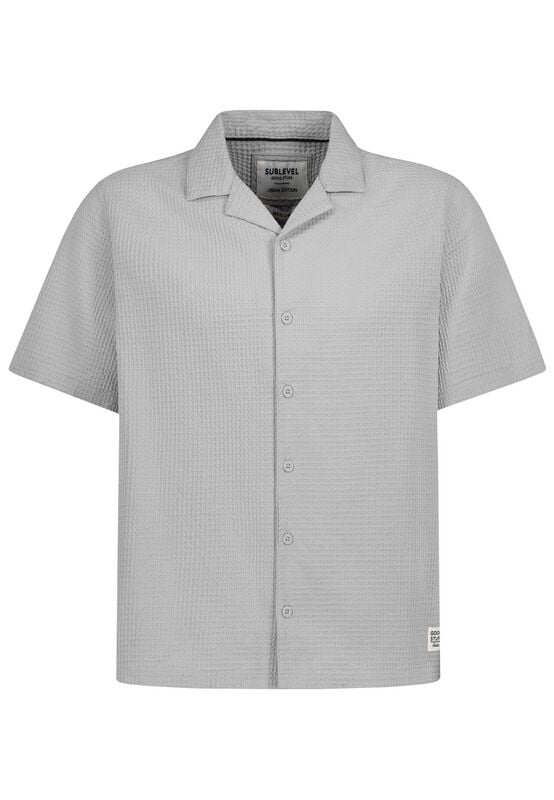 Chemise manches courtes  de Authentic Style - WAFFLE STRUCTURE RESORT SHIRT - S à XXL - pour Homme - gris - Authentic Style