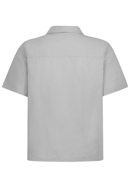 Chemise manches courtes  de Authentic Style - WAFFLE STRUCTURE RESORT SHIRT - S à XXL - pour Homme - gris - Authentic Style - View 2