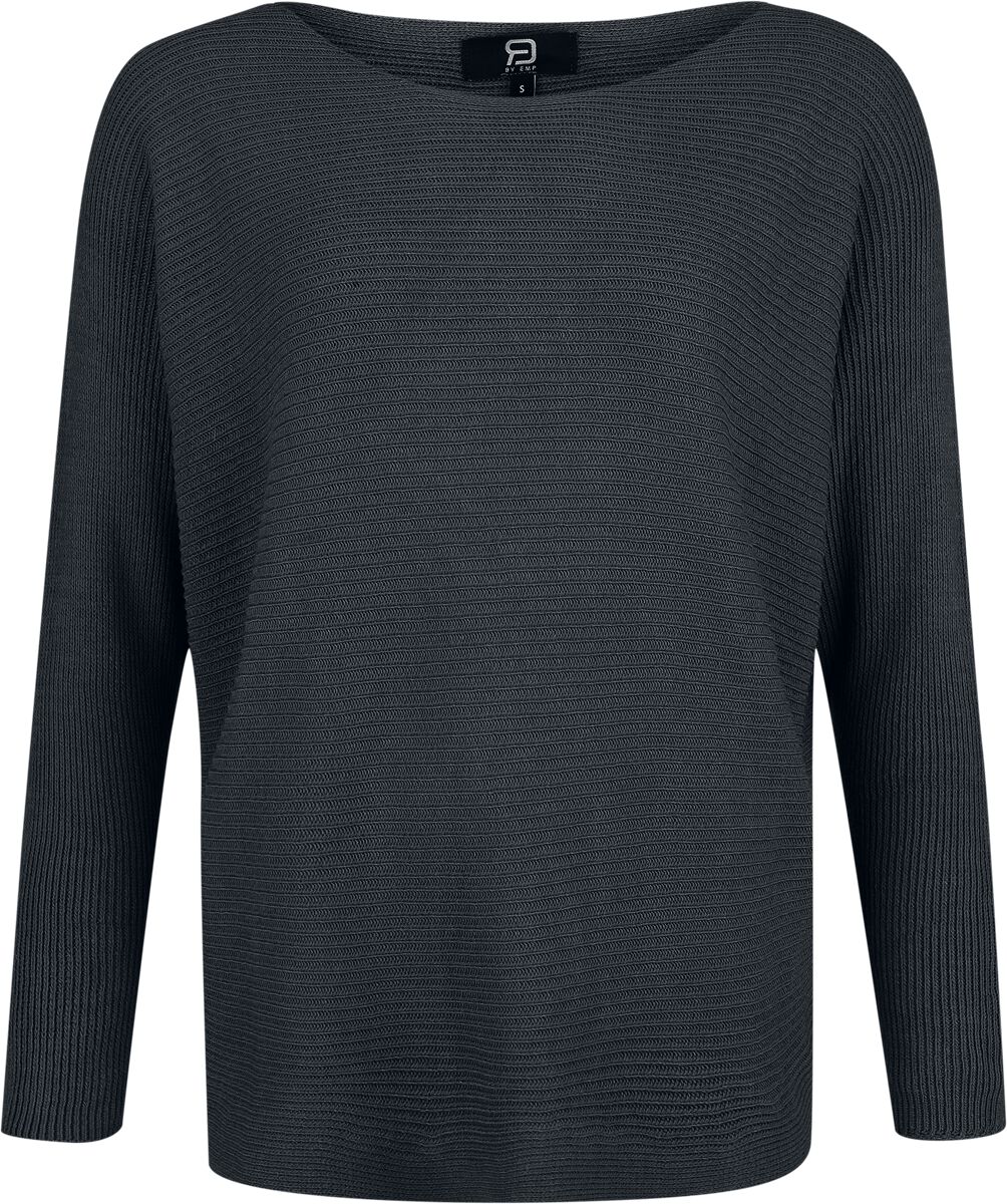 T-shirt manches longues  de RED by EMP - Pull Tricoté Manches Chauve-Souris - S à XL - pour Femme - noir - RED by EMP