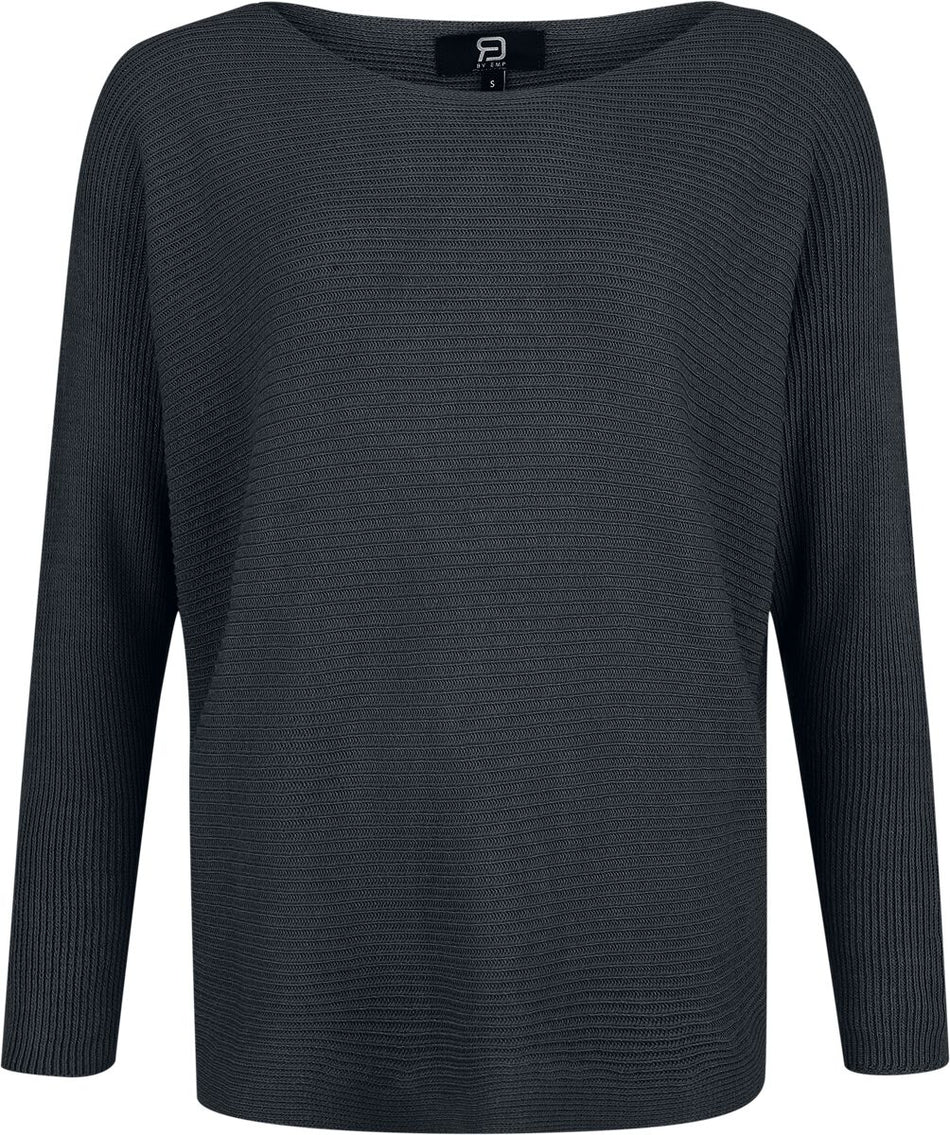 T-shirt manches longues  de RED by EMP - Pull Tricoté Manches Chauve-Souris - S à XL - pour Femme - noir - RED by EMP