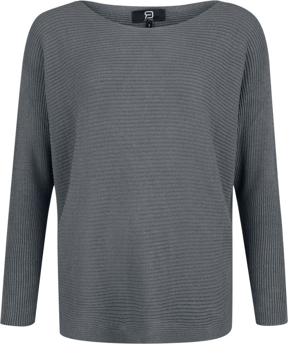 T-shirt manches longues  de RED by EMP - Pull Tricoté Manches Chauve-Souris - S à XL - pour Femme - gris - RED by EMP