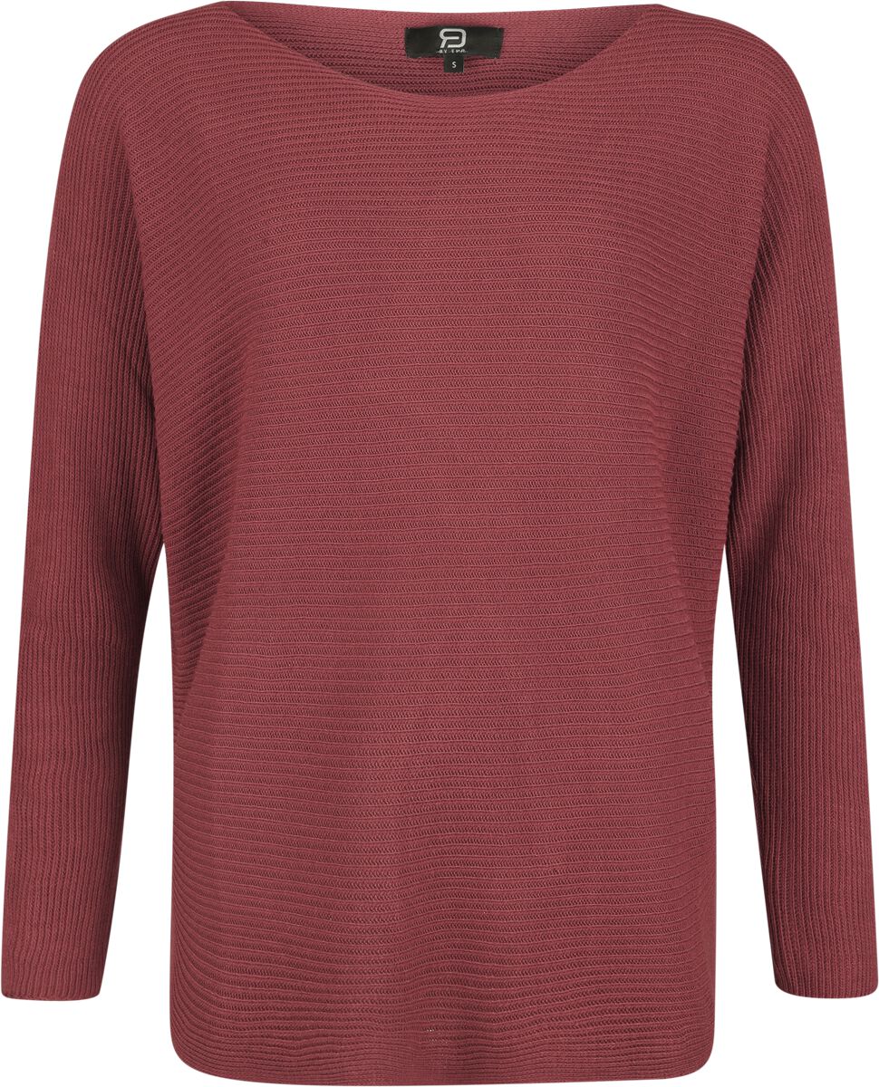 T-shirt manches longues  de RED by EMP - Pull Tricoté Manches Chauve-Souris - S à XL - pour Femme - bordeaux - RED by EMP