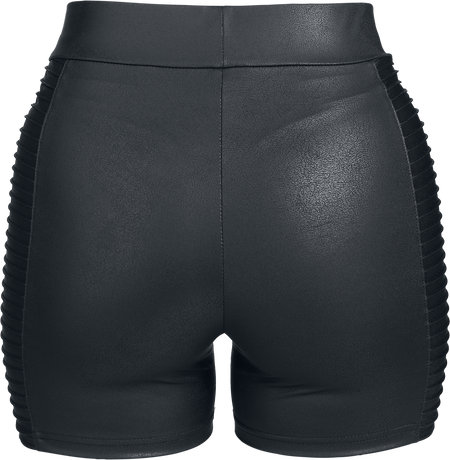 Short  de Black Premium by EMP - Essential Faux Leather Shorts with Tucks - S à XXL - pour Femme - noir - Black Premium by EMP - View 2
