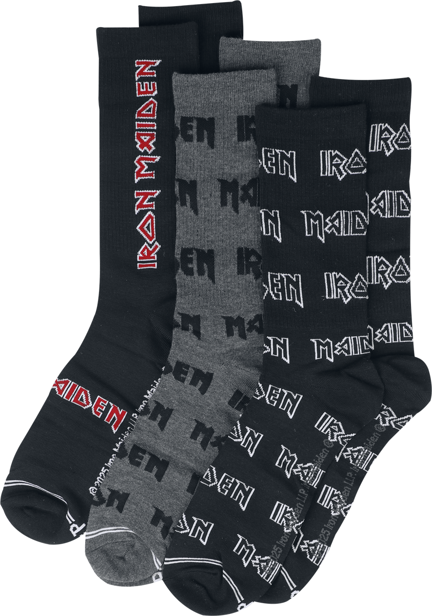Chaussettes  de Iron Maiden - 3er Pack Giftbox - EU 40-46 - pour Homme - multicolore - Iron Maiden - View 2