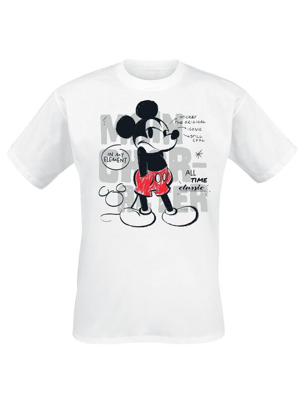 T-Shirt Manches courtes Disney de Mickey & Minnie Mouse - Mickey Mouse - S à XXL - pour Homme - blanc - Mickey & Minnie Mouse