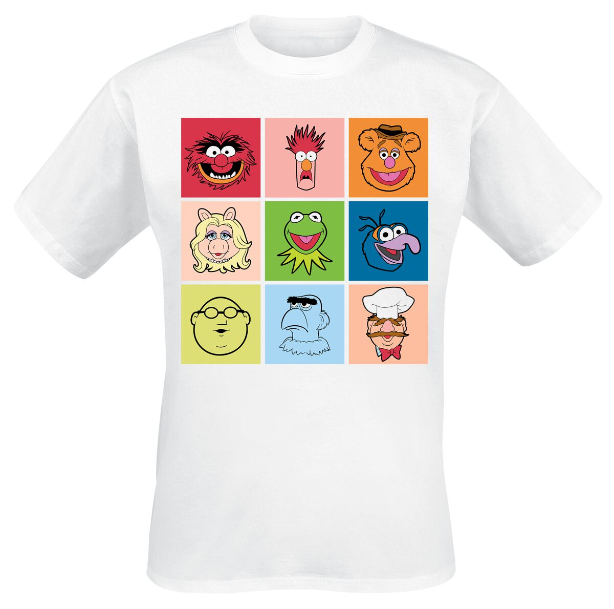 T-Shirt Manches courtes  de Le Muppet Show - Squares - S à XXL - pour Homme - blanc - Le Muppet Show