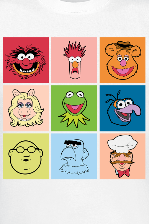 T-Shirt Manches courtes  de Le Muppet Show - Squares - S à XXL - pour Homme - blanc - Le Muppet Show - View 2