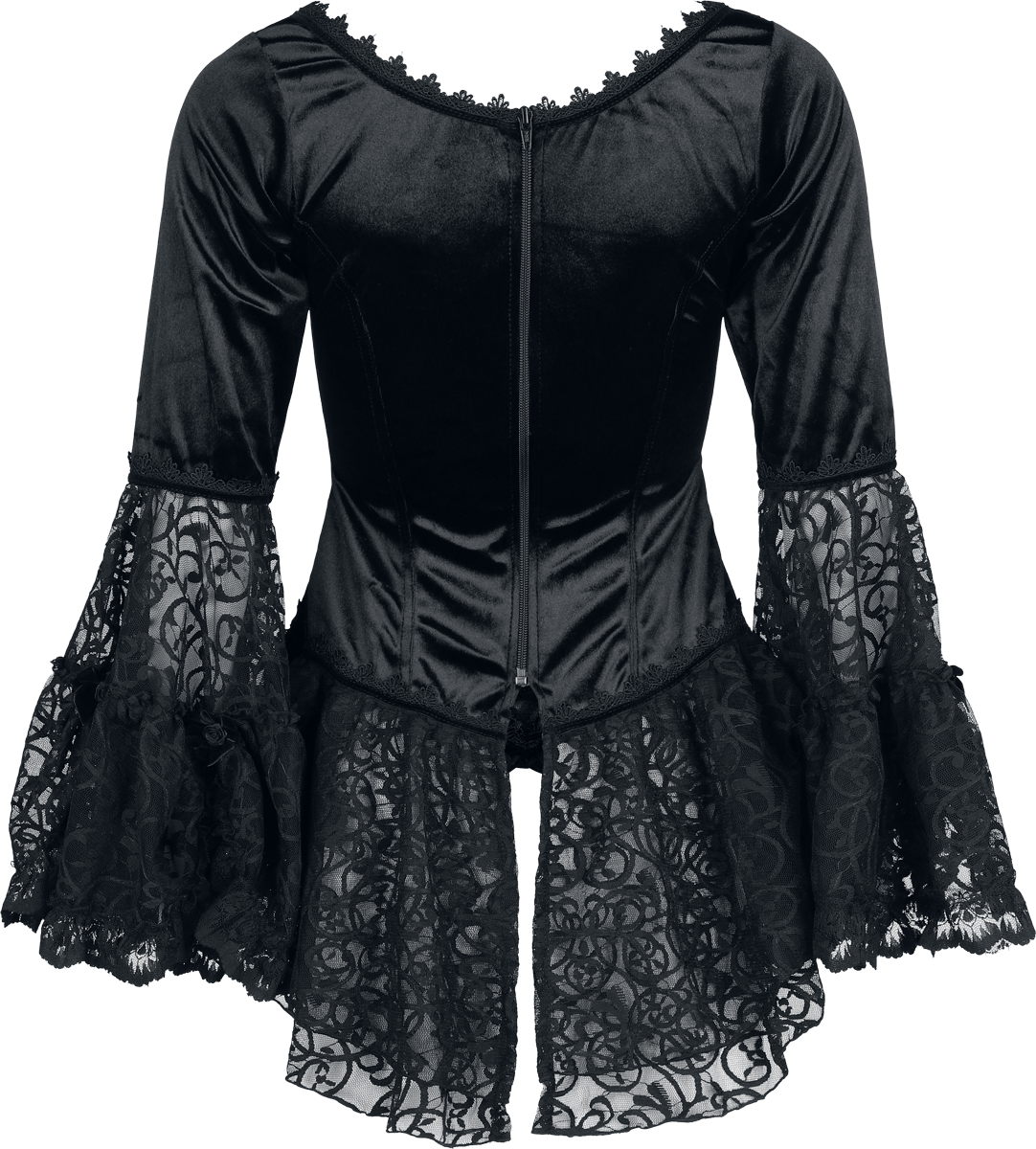 T-Shirt Manches courtes Gothic de Sinister Gothic - Top De Style Gothique - S à 4XL - pour Femme - noir/rouge - Sinister Gothic - View 2