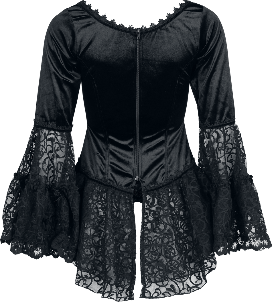 T-Shirt Manches courtes Gothic de Sinister Gothic - Top De Style Gothique - S à 4XL - pour Femme - noir/rouge - Sinister Gothic - View 2