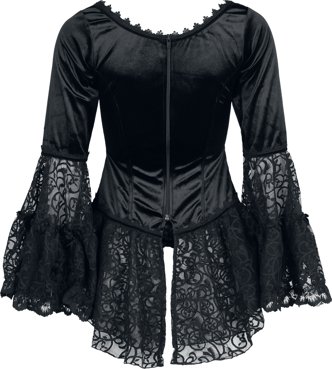 T-Shirt Manches courtes Gothic de Sinister Gothic - Top De Style Gothique - S à 4XL - pour Femme - noir/rouge - Sinister Gothic - View 2