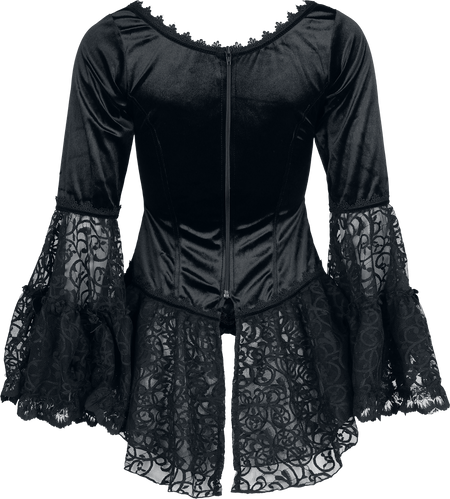 T-Shirt Manches courtes Gothic de Sinister Gothic - Top De Style Gothique - S à 4XL - pour Femme - noir/rouge - Sinister Gothic - View 2