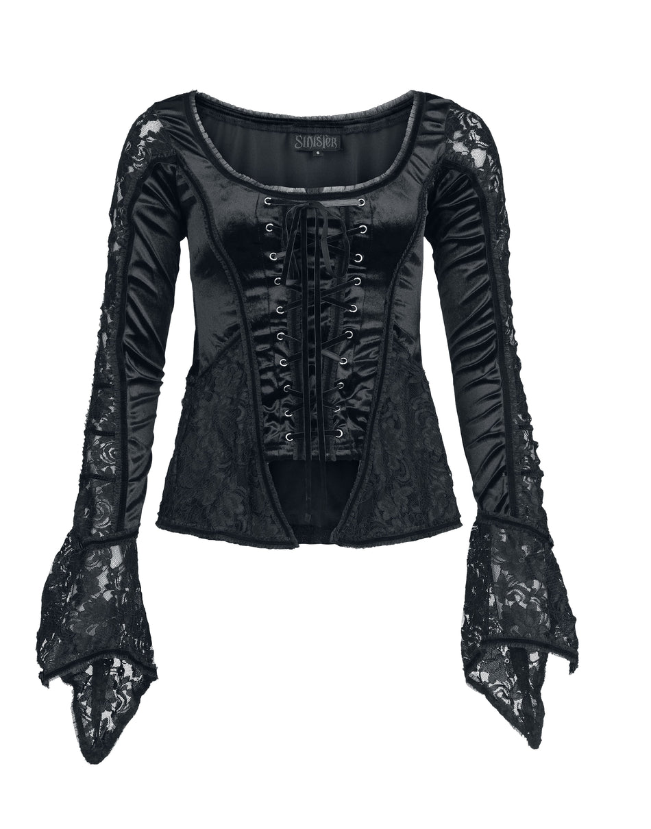 T-Shirt Manches courtes Gothic de Sinister Gothic - Top De Style Gothique - XS à 4XL - pour Femme - noir - Sinister Gothic