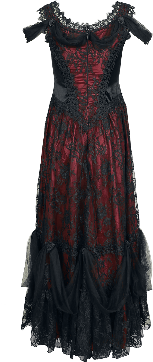 Robe longue Gothic de Sinister Gothic - Robe Gothique - S à XXL - pour Femme - noir/rouge - Sinister Gothic - View 2