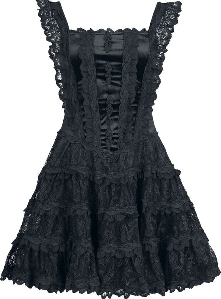 Robe courte Gothic de Sinister Gothic - Robe Gothique - XS à XXL - pour Femme - noir - Sinister Gothic