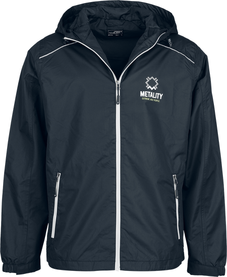 Sweat-shirt zippé à capuche  de Metality - Herren Rain Jacket - S à XXL - pour Homme - noir/argent - Metality - View 2