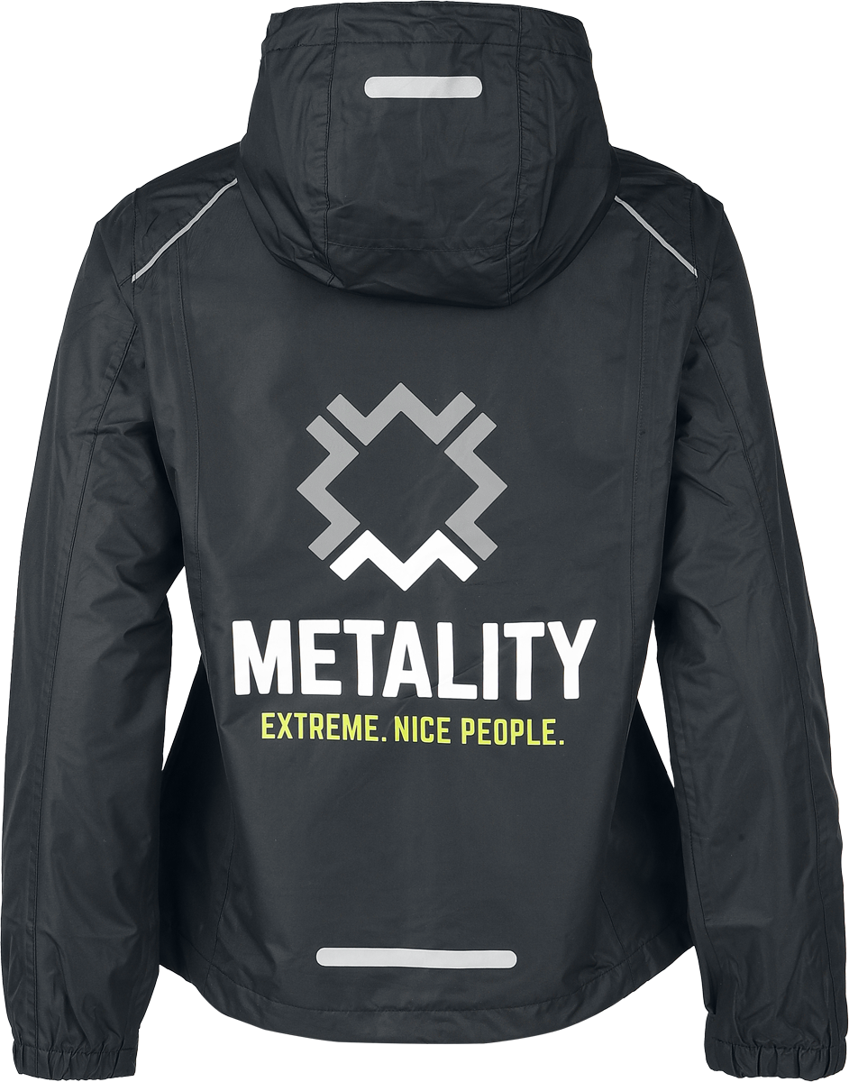 Sweat-shirt zippé à capuche  de Metality - Damen Rain Jacket - S à XXL - pour Femme - noir/argent - Metality - View 2