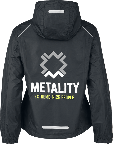 Sweat-shirt zippé à capuche  de Metality - Damen Rain Jacket - S à XXL - pour Femme - noir/argent - Metality - View 2