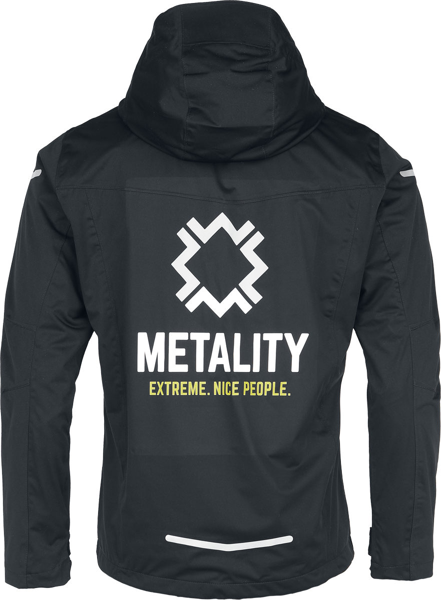 Sweat-shirt zippé à capuche  de Metality - Herren Allweather Jacket - S à 3XL - pour Homme - noir - Metality - View 2