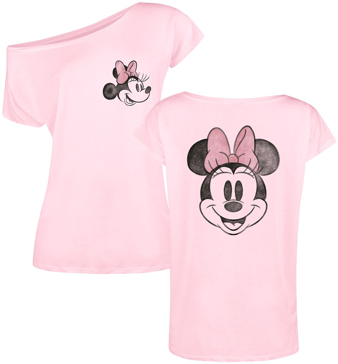 T-Shirt Manches courtes Disney de Mickey & Minnie Mouse - Minnie Beauty - S à 3XL - pour Femme - rose clair - Mickey & Minnie Mouse