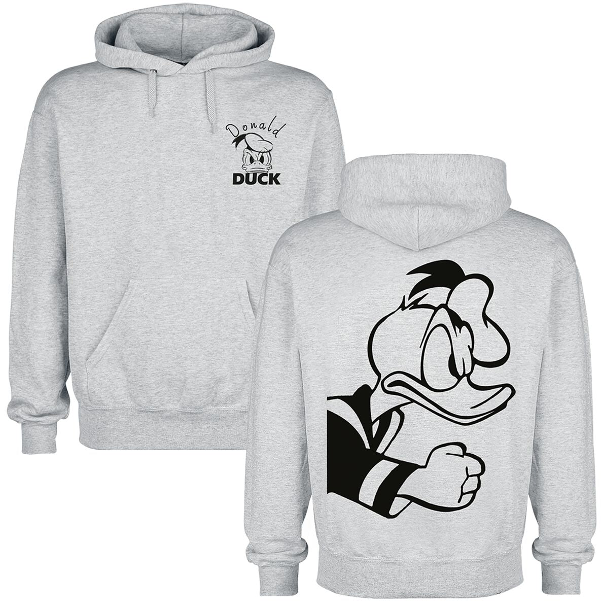 Sweat-shirt à capuche Disney de Mickey & Minnie Mouse - Angry Donald - S à XXL - pour Homme - gris - Mickey & Minnie Mouse
