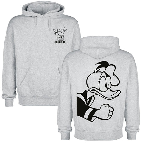 Sweat-shirt à capuche Disney de Mickey & Minnie Mouse - Angry Donald - S à XXL - pour Homme - gris - Mickey & Minnie Mouse