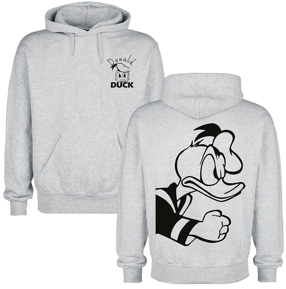 Sweat-shirt à capuche Disney de Mickey & Minnie Mouse - Angry Donald - S à XXL - pour Homme - gris - Mickey & Minnie Mouse