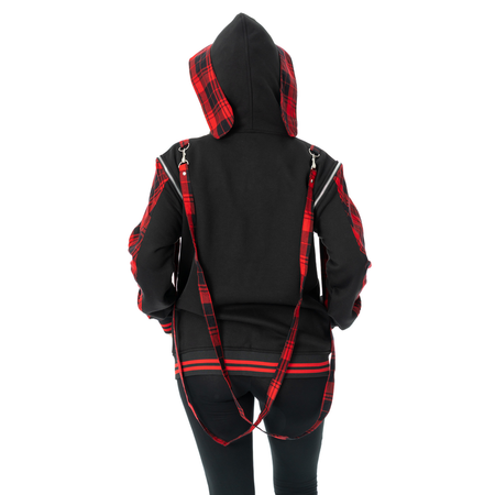Sweat-shirt zippé à capuche Gothic de Luv Bunny - Cursed Bunny - Sweat à Capuche - XS à 3XL - pour Femme - noir/rouge - Luv Bunny - View 2
