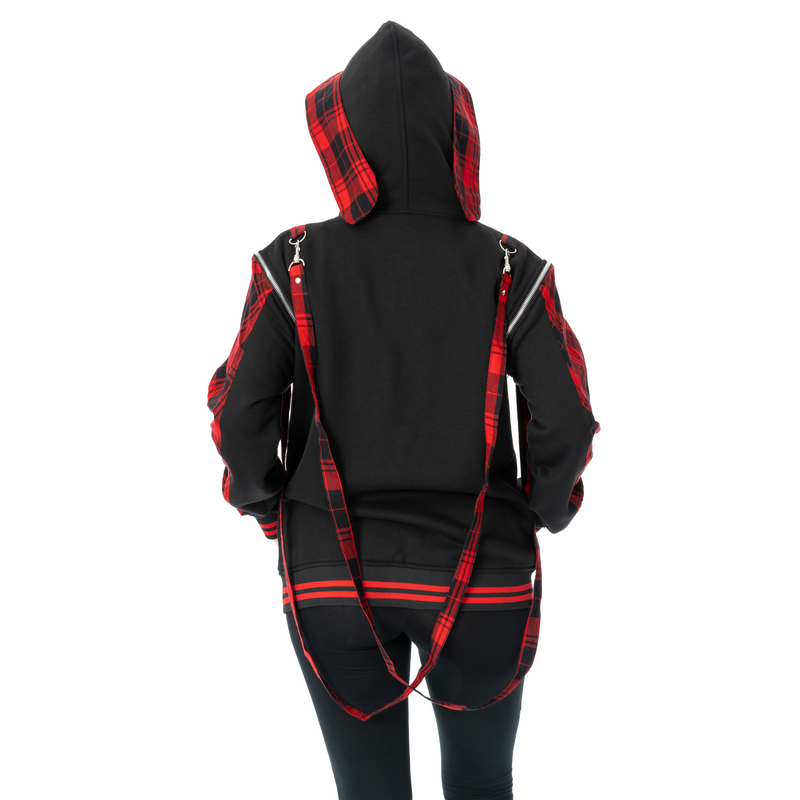 Sweat-shirt zippé à capuche Gothic de Luv Bunny - Cursed Bunny - Sweat à Capuche - XS à 3XL - pour Femme - noir/rouge - Luv Bunny - View 2