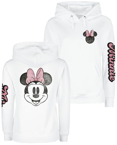 Sweat-shirt à capuche Disney de Mickey & Minnie Mouse - Minnie Beauty - S à XXL - pour Femme - blanc - Mickey & Minnie Mouse