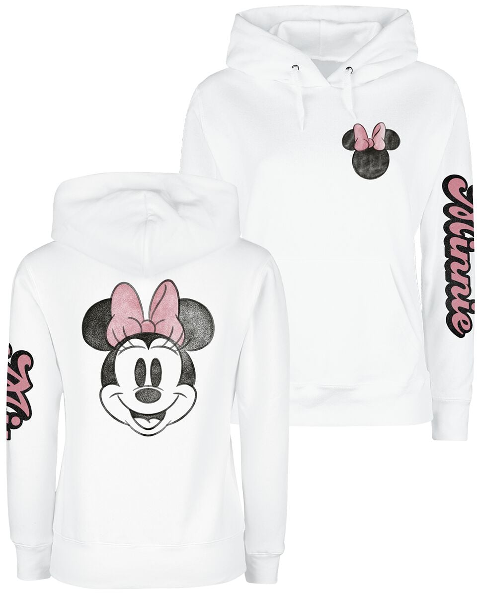 Sweat-shirt à capuche Disney de Mickey & Minnie Mouse - Minnie Beauty - S à XL - pour Femme - blanc - Mickey & Minnie Mouse